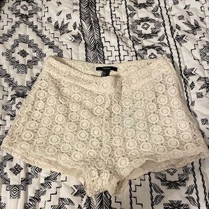 Forever 21 Lace White Shorts